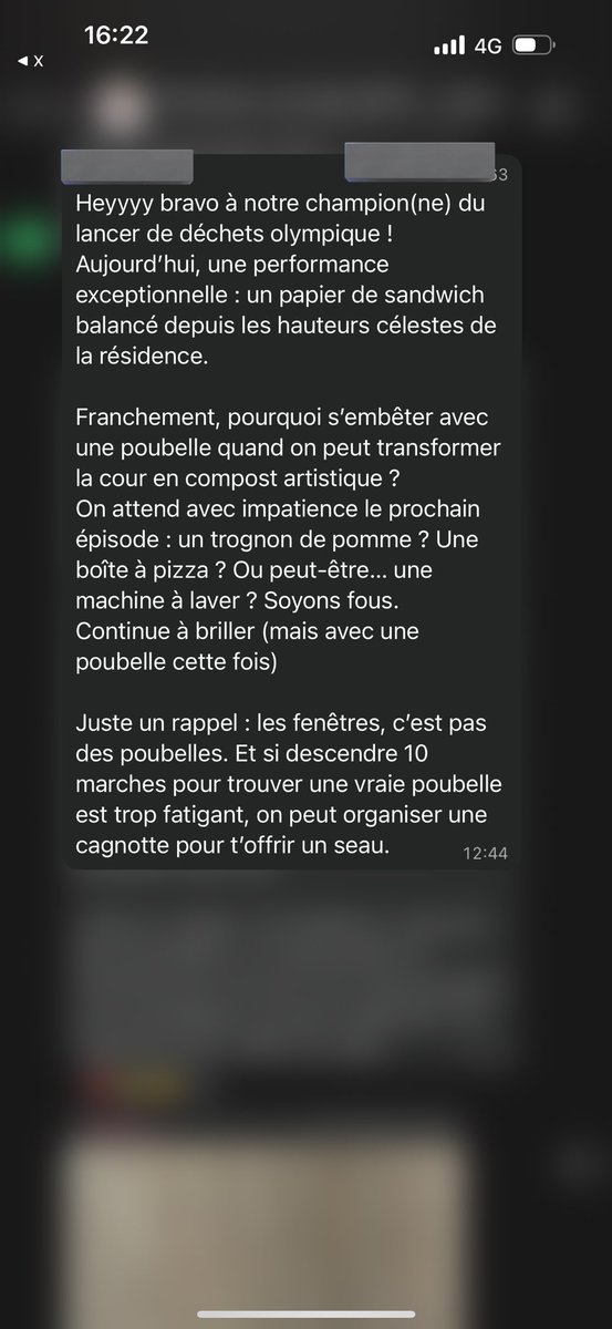 missumrcc's tweet image. Les messages du groupe de ma résidence étudiante c’est toujours pépite 😂
