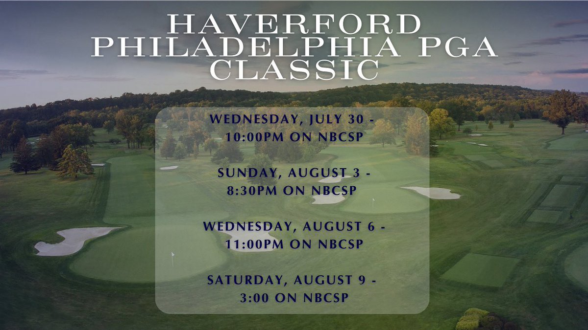 InsideGolfTV's tweet image. NEXT WEDNESDAY.
Inside Golf premieres its special presentation of the Haverford Philadelphia PGA Classic.
$100,000 winners check on the line.
Join us for one of the marquee Philadelphia golf events of the year.