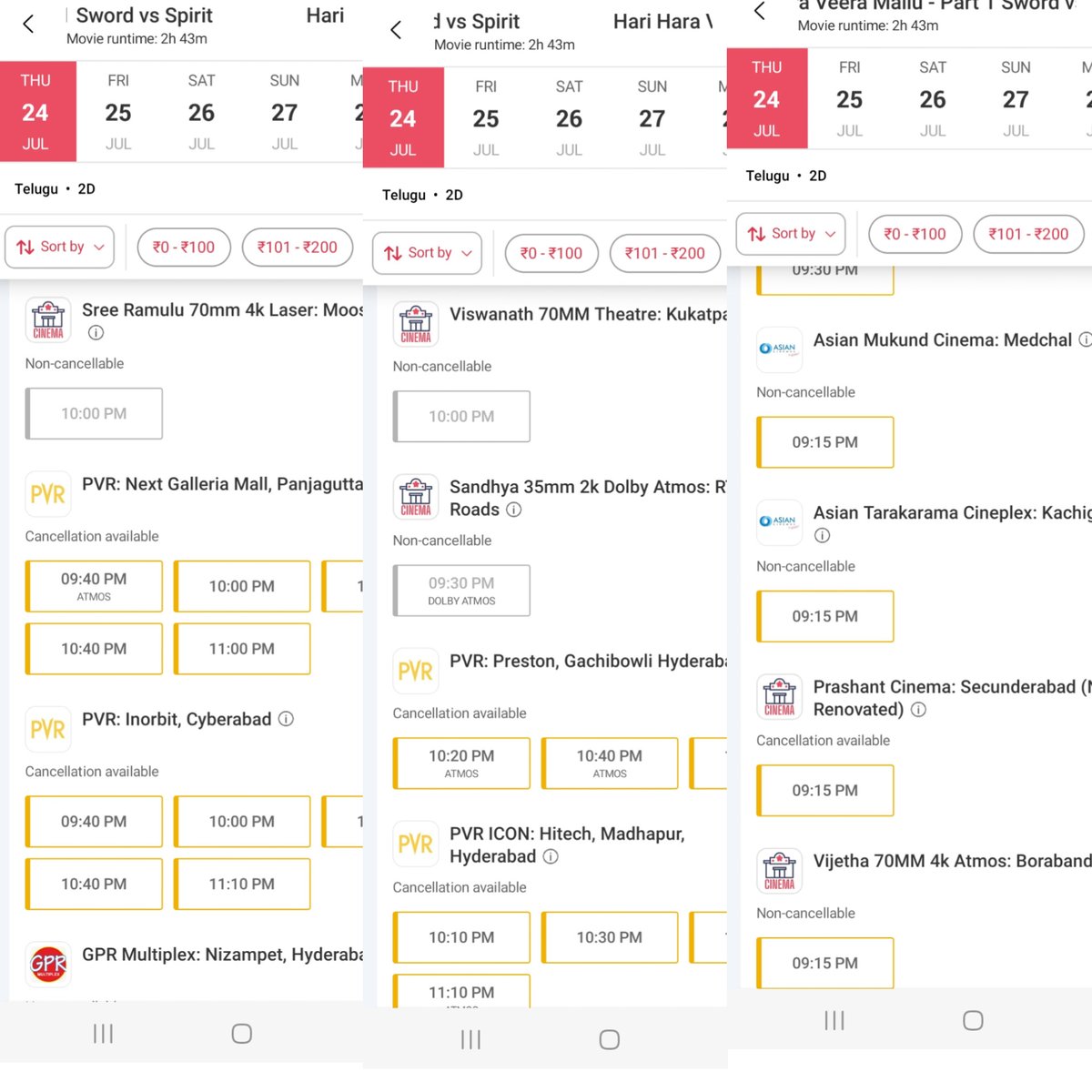#HariHaraVeeraMallu Packed 2nd shows