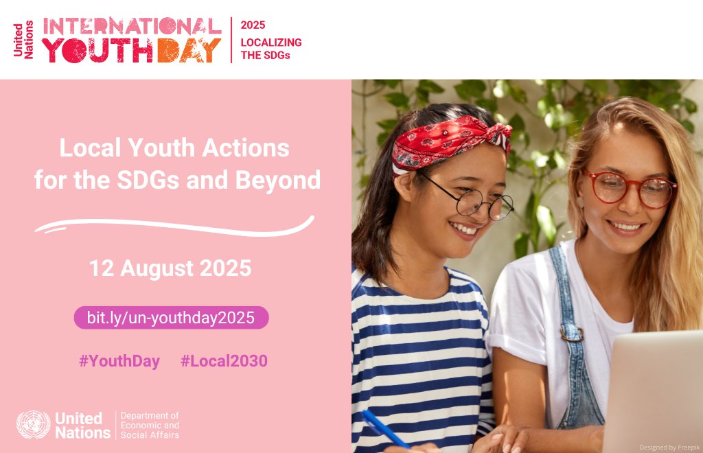 From climate action to digital innovation, youth are building more sustainable and inclusive communities. 

This #YouthDay, 12 August, stand with young changemakers driving progress from the ground up. 

🪩bit.ly/un-youthday2025 
💬 #YouthDay #Local2030