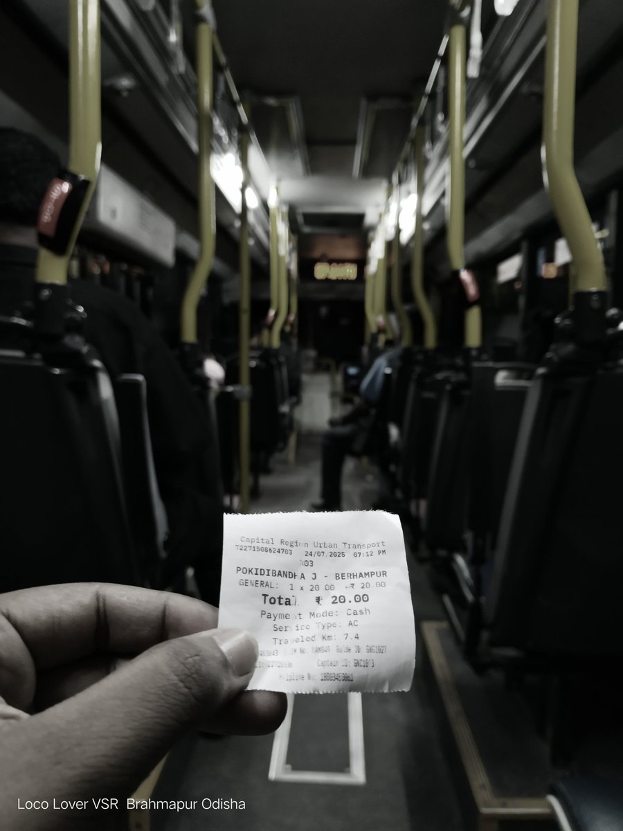 vsrao_'s tweet image. Took an AMA bus in Berhampur today!

✅ Fully working AC, Live stop announcement, USB charging ports, On-time service.

Really impressed with the punctuality. Great job @CRUT_BBSR!  🚍👏
Hope this standard is maintained in the future too.
#Berhampur #CRUT #SmartTransport
#bus