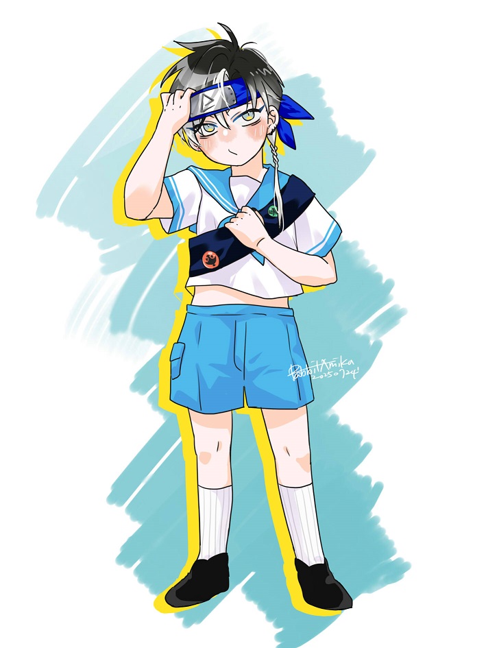 rabbitamika's tweet image. 稍微塗個水手服💙