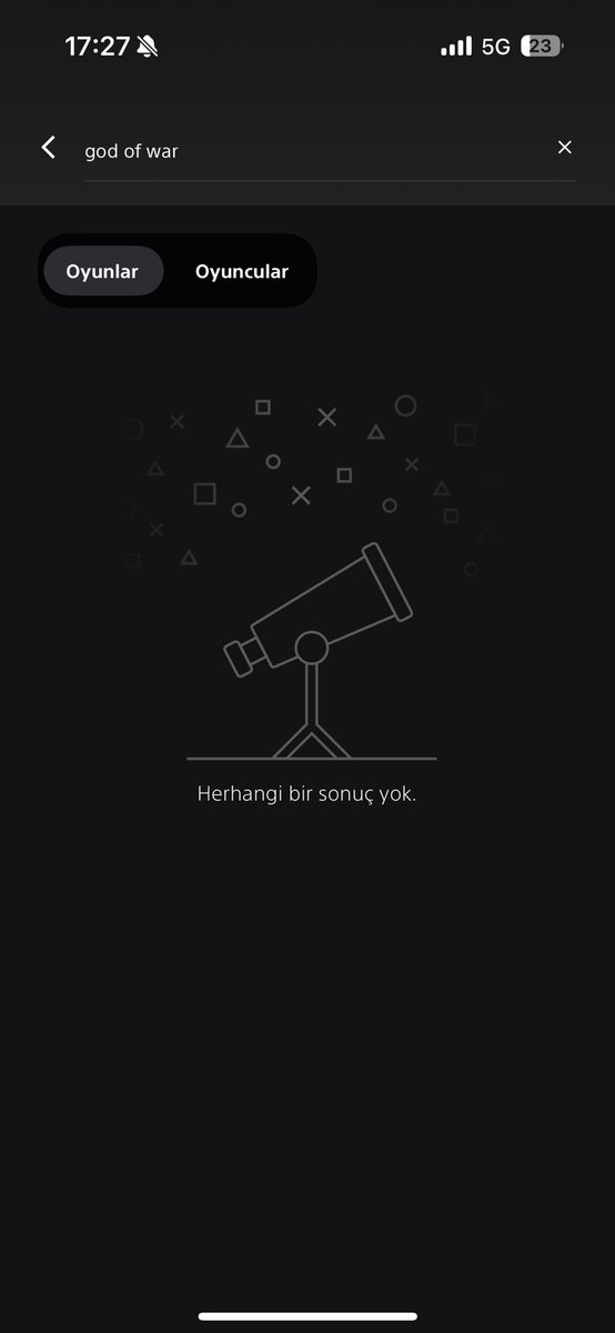 Millet psn mobil uygulamasında oyun arayınca hep böyle diyor. 2 gün önceye kadar her şey normaldi. Konsoldan deneyince de burdaki gibi sonuç bulunamadı diye hata veriyor. Bunu daha önce yaşayan veya çözümünü bilen var mı? Teşekkür ederim şimdiden.