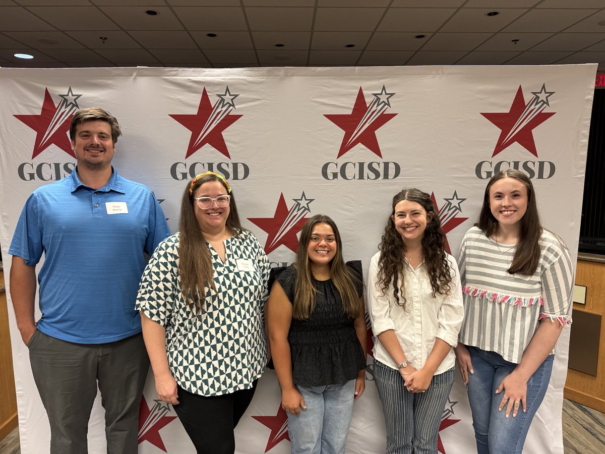 5 ⁦<a href="/GCISD/">Grapevine-Colleyville ISD</a>⁩ alumni coming back to their home district!! #wearegcisd