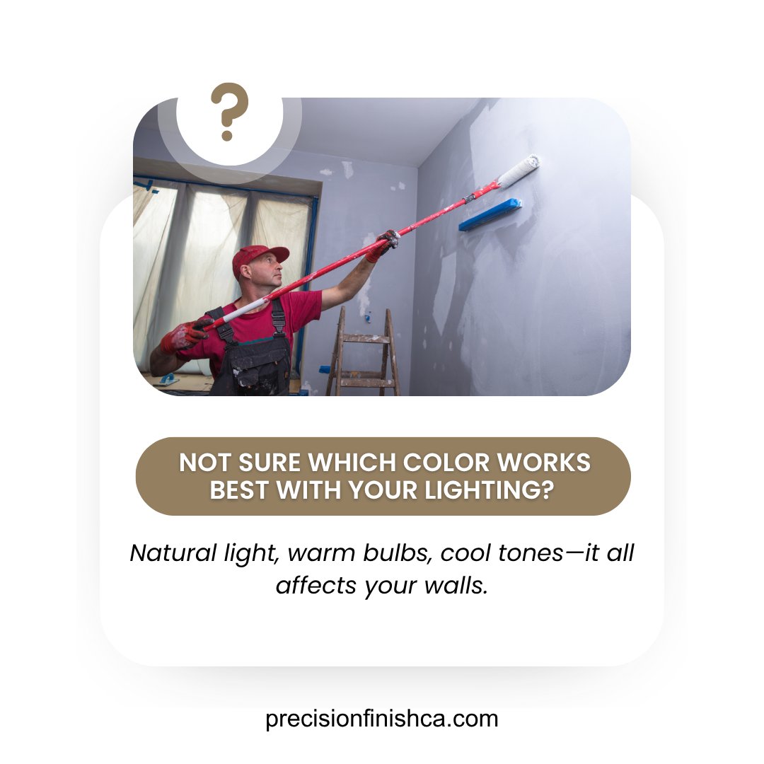 PrecFinishCA's tweet image. Not sure which color works best with your lighting?
Natural light, warm bulbs, cool tones—it all affects your walls.

We help you test before you commit.
 💡 Book a color consult at precisionfinishca.com

#LightingAndColor #PaintPlanning #InteriorDesignHelp