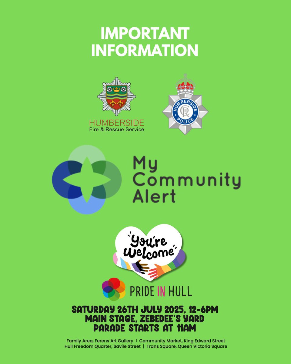 prideinhull's tweet image. 🚨 Ever seen a police car or fire engine and wished you knew why? With My Community Alert, get real-time updates from Humberside Police & Fire! Choose how & when you hear about local incidents. Stay informed! 🌟 Sign up: mycommunityalert.co.uk #CommunitySafety #StayInformed