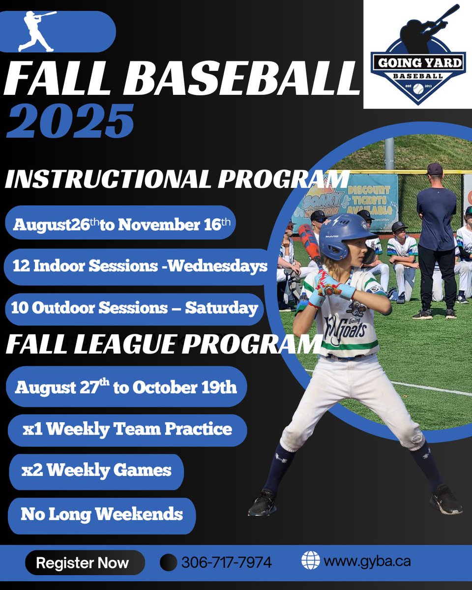 Going Yard Baseball - Fall Program &amp; Classes ⚾ - mailchi.mp/6a3fb9654658/g…