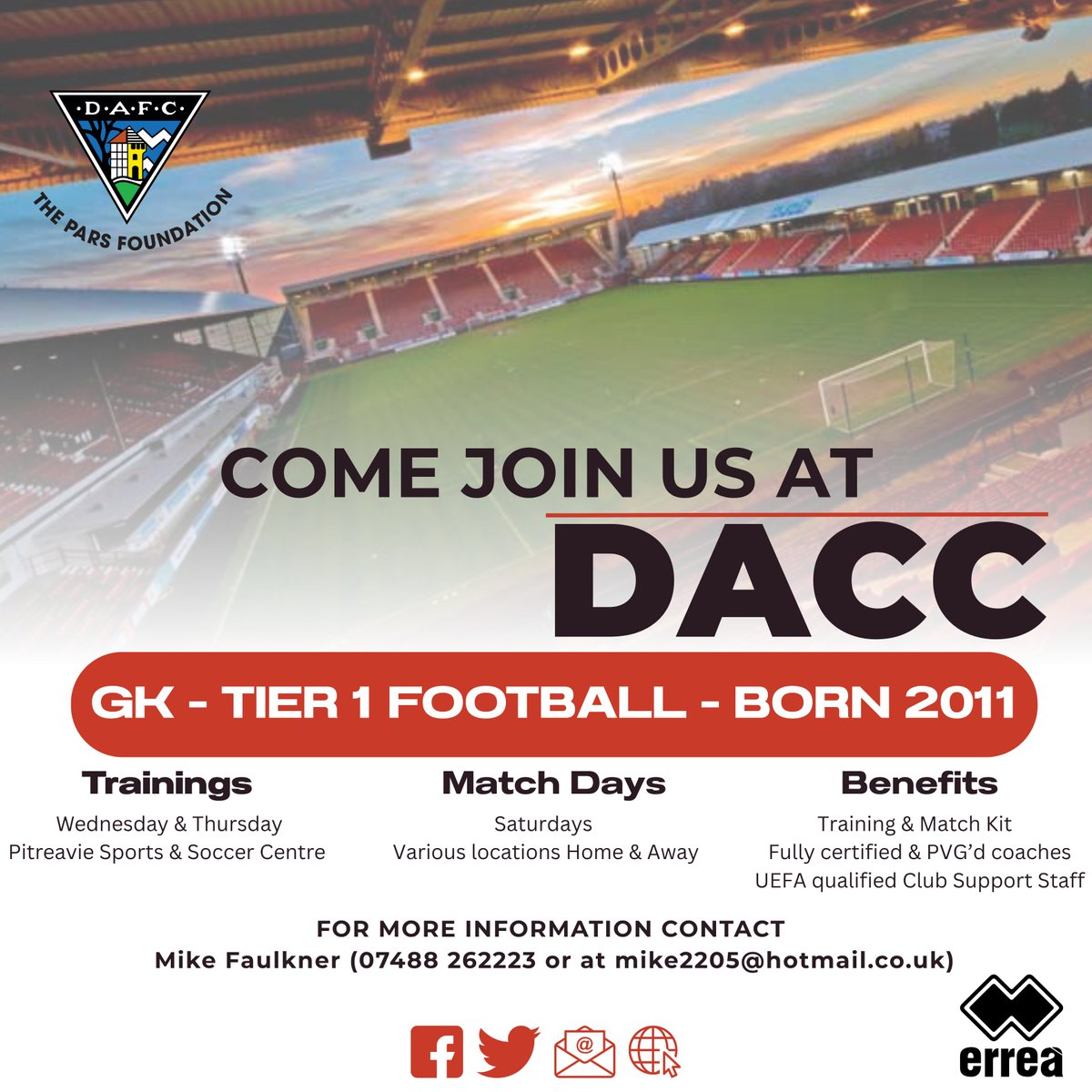 2011 Boys Tier 1 - Player Recruitment ⚽️
We are actively looking for a GOALKEEPER to join or 2011 Boys.
Get in touch if you are interested or would like more information. ⚫️⚪️🔴
