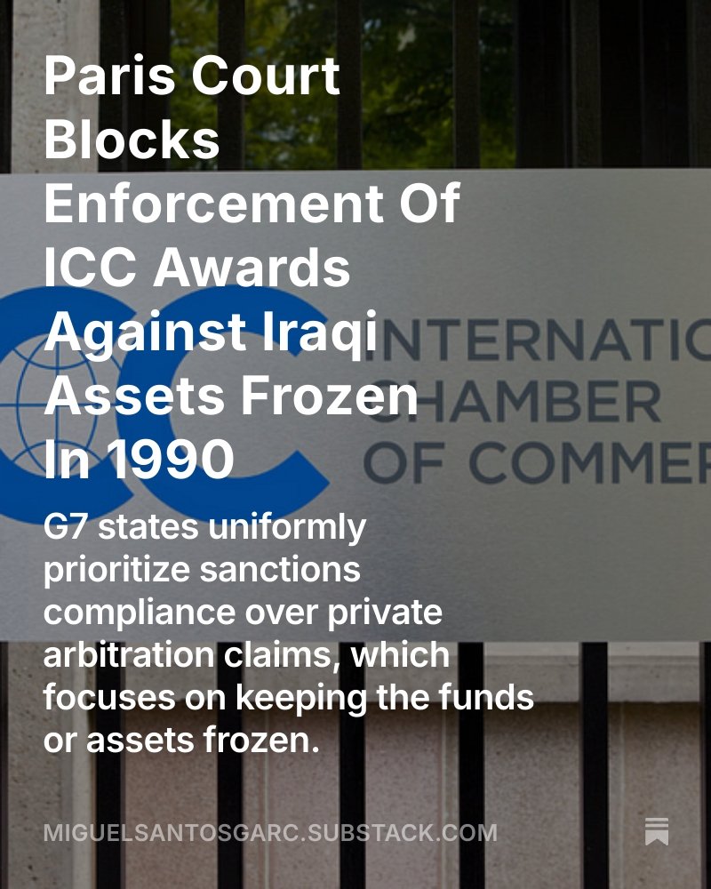 GatoPressNews's tweet image. Paris Court Blocks Enforcement Of ICC Awards Against Iraqi Assets Frozen In 1990 open.substack.com/pub/miguelsant…