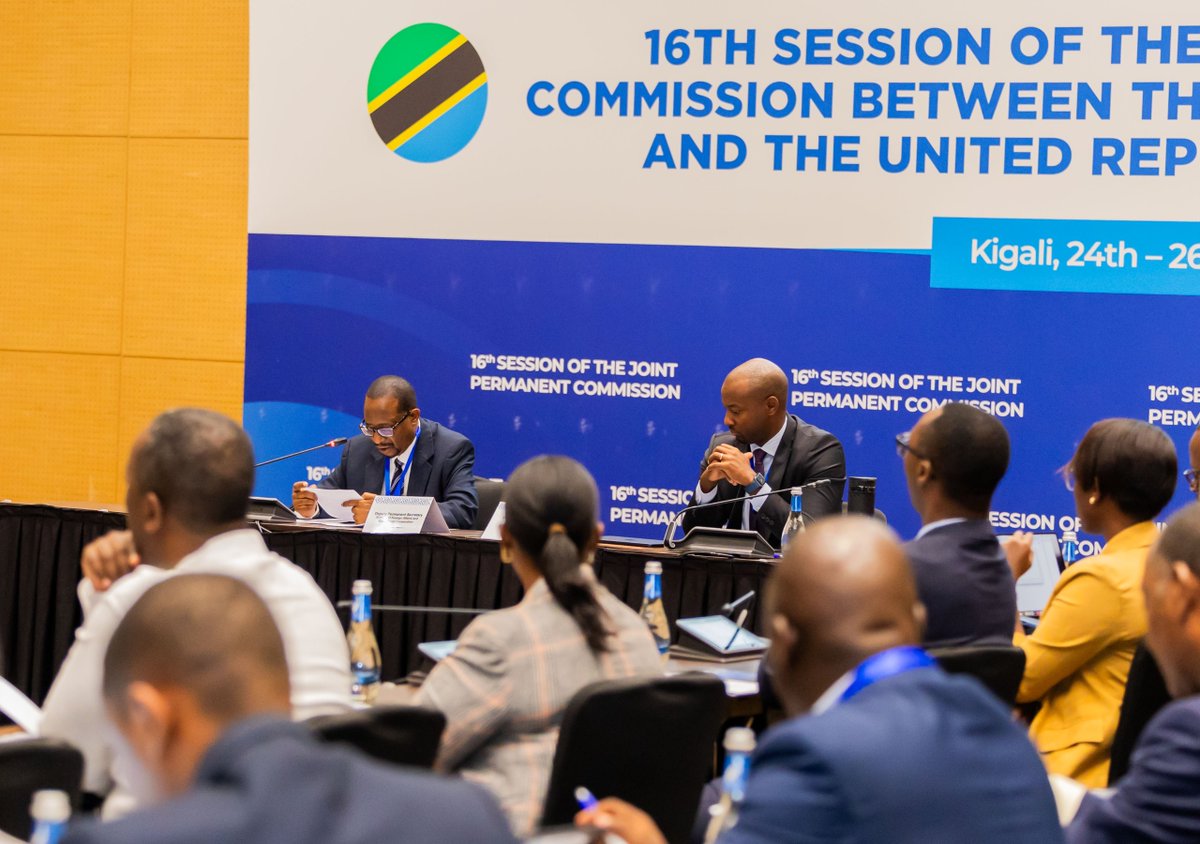 RwandaMFA's tweet image. The 16th Session of the Joint Permanent Commission (JPC) between Rwanda and Tanzania opened today at the Kigali Convention Centre with a meeting of senior officials. The session was co-chaired by Mr. Antoine Kajangwe, Permanent Secretary at Rwanda’s Ministry of Trade and Industry…
