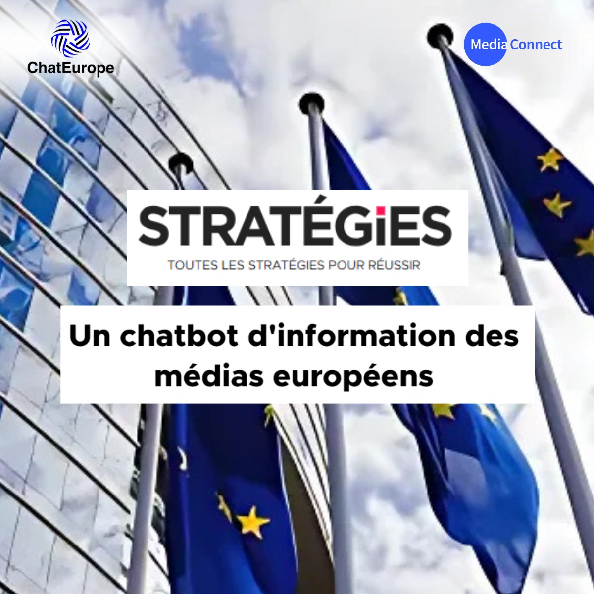 MediaConnectMC's tweet image. 🚨 40 titres de presse en parlent ! @ChatEurope c&apos;est le nouveau chatbot pour suivre l&apos;actualité européenne.

Avec @newsaktuell, MediaConnect assure la communication du projet.

🎯 Objectif ? Aider à mieux comprendre l’Europe, son fonctionnement, ses décisions et leur impact.