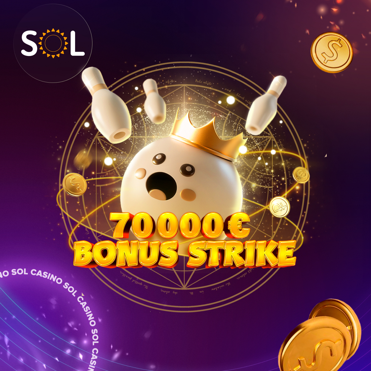 Interface de Solcasino montrant les bonus
