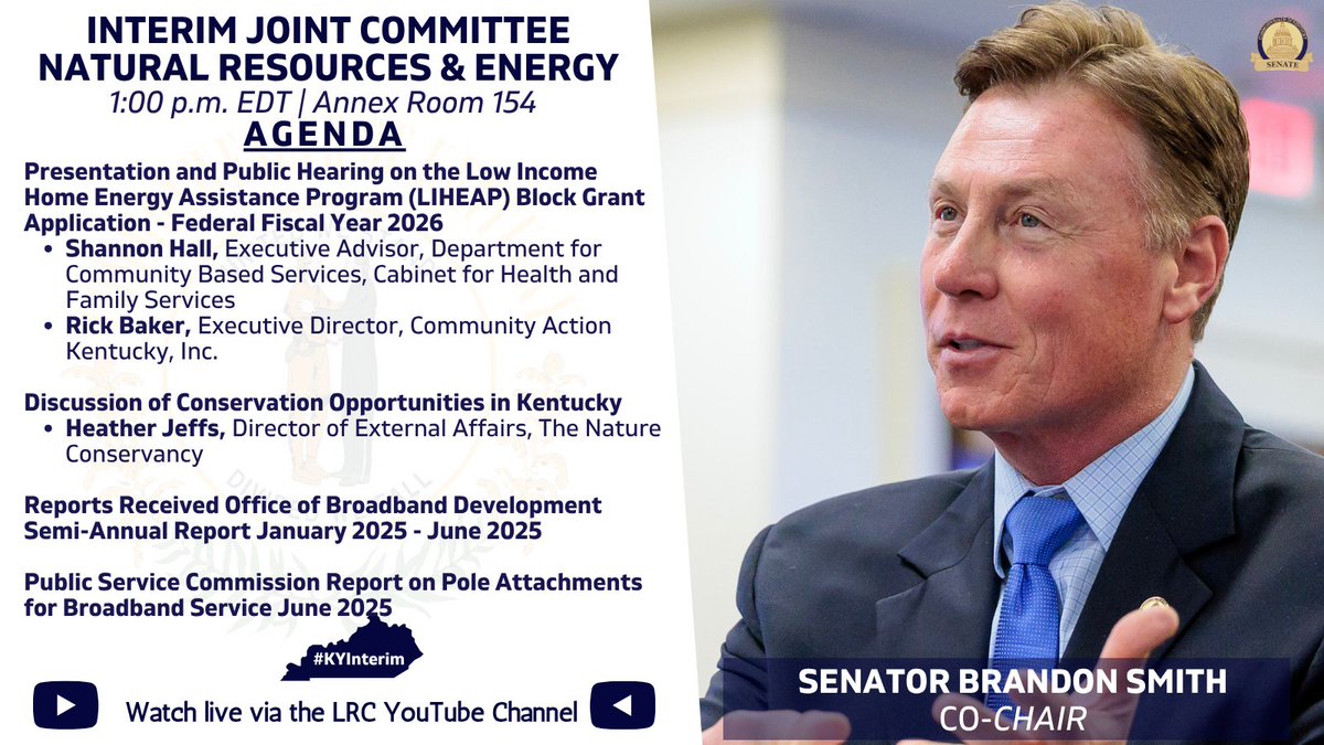 KYSenateGOP's tweet image. Our last meeting of the day is being co-chaired by @Smithkysenate
#KYGA25 #KYInterim
