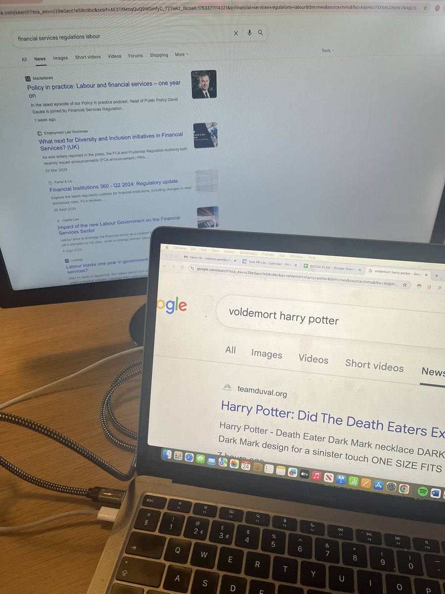 Both of these searches I’ve done right now are work related - can’t get more versatile a job than digital PR x