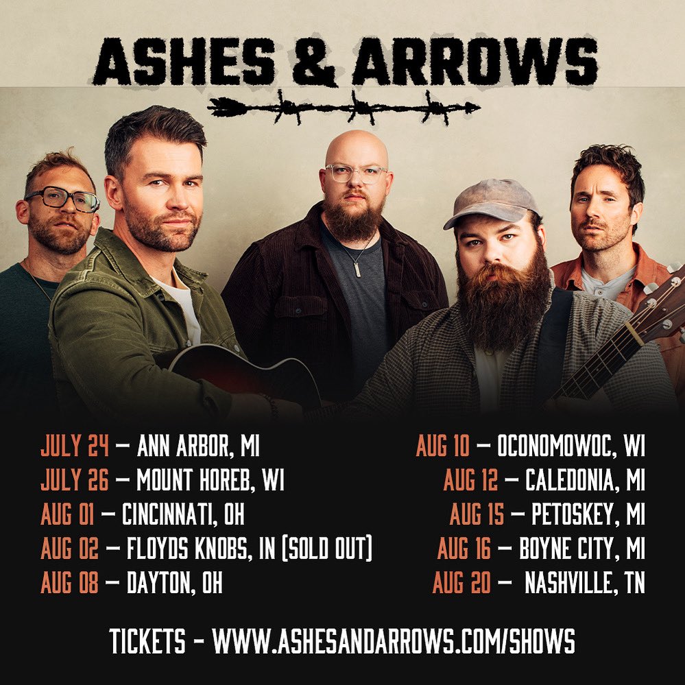 Summer tour kicks off TODAY in Ann Arbor, Michigan! We’ve been working hard behind the scenes to dial this set in, and we can’t wait to share it with you. 🎶 Tickets available now!
Spread the word to your friends &amp; fam! ❤️

Tickets - ashesandarrows.com/shows