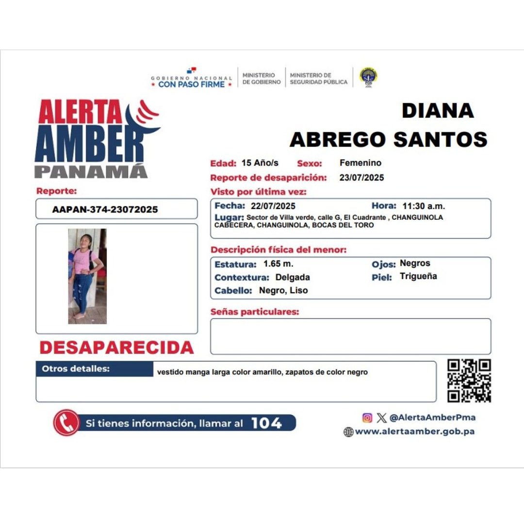 Panamá En Directo (@panamaendirecto) on Twitter photo #Desaparecidos | Se activa la #AlertaAmber por JOSEPH SANTOS, YANELI SANCHEZ y DIANA ABREGO y en consecuencia, se solicita la colaboración de la ciudadanía para ubicarlos. <a href="/PGN_PANAMA/">Procuraduría General de la Nación</a>
#PanamaEnDirecto <a href="/ARCA_Media/">Arca Media en Directo</a> #Desaparecidos | Se activa la #AlertaAmber por JOSEPH SANTOS, YANELI SANCHEZ y DIANA ABREGO y en consecuencia, se solicita la colaboración de la ciudadanía para ubicarlos. <a href="/PGN_PANAMA/">Procuraduría General de la Nación</a>
#PanamaEnDirecto <a href="/ARCA_Media/">Arca Media en Directo</a>