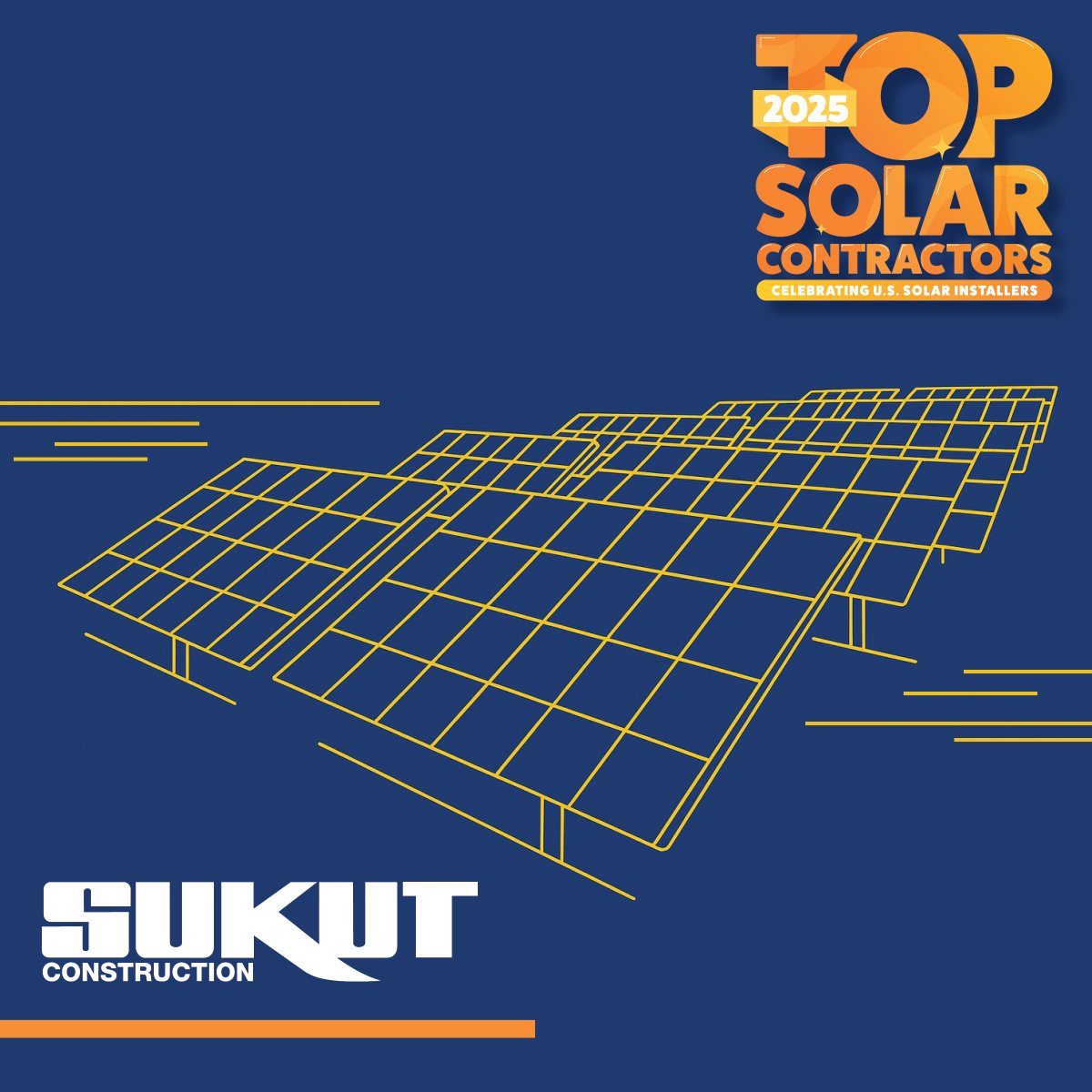 SukutTeam's tweet photo. Sukut is proud to be named a 2025 Top Solar Contractor by @SolarPowerWorld
Congratulations to our team, and thank you to our customers and partners for choosing us to help power the future! https://t.co/sk0yAst8Ww #sukutconstruction #solar https://t.co/wYY7cgluRw