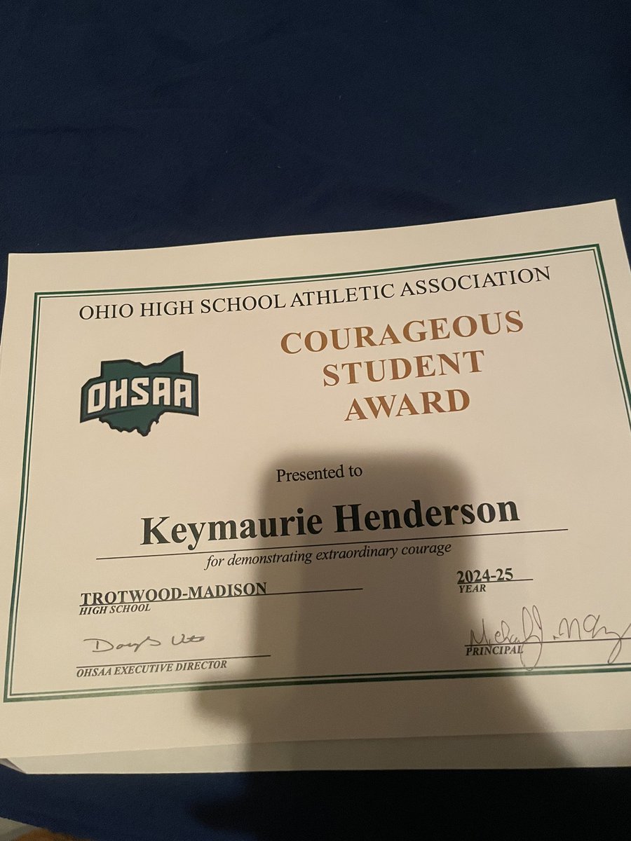 Keymaurie Henderson (@keymaurie25) on Twitter photo Blessed to receive the OHSAA courageous student award for the 24-25 school year
<a href="/TMRamFootball/">Trotwood Madison Football</a>
<a href="/Kivy9292/">Kerry Ivy</a>
<a href="/CoachTreWB/">Tre' Williams-Brown</a> Blessed to receive the OHSAA courageous student award for the 24-25 school year
<a href="/TMRamFootball/">Trotwood Madison Football</a>
<a href="/Kivy9292/">Kerry Ivy</a>
<a href="/CoachTreWB/">Tre' Williams-Brown</a>