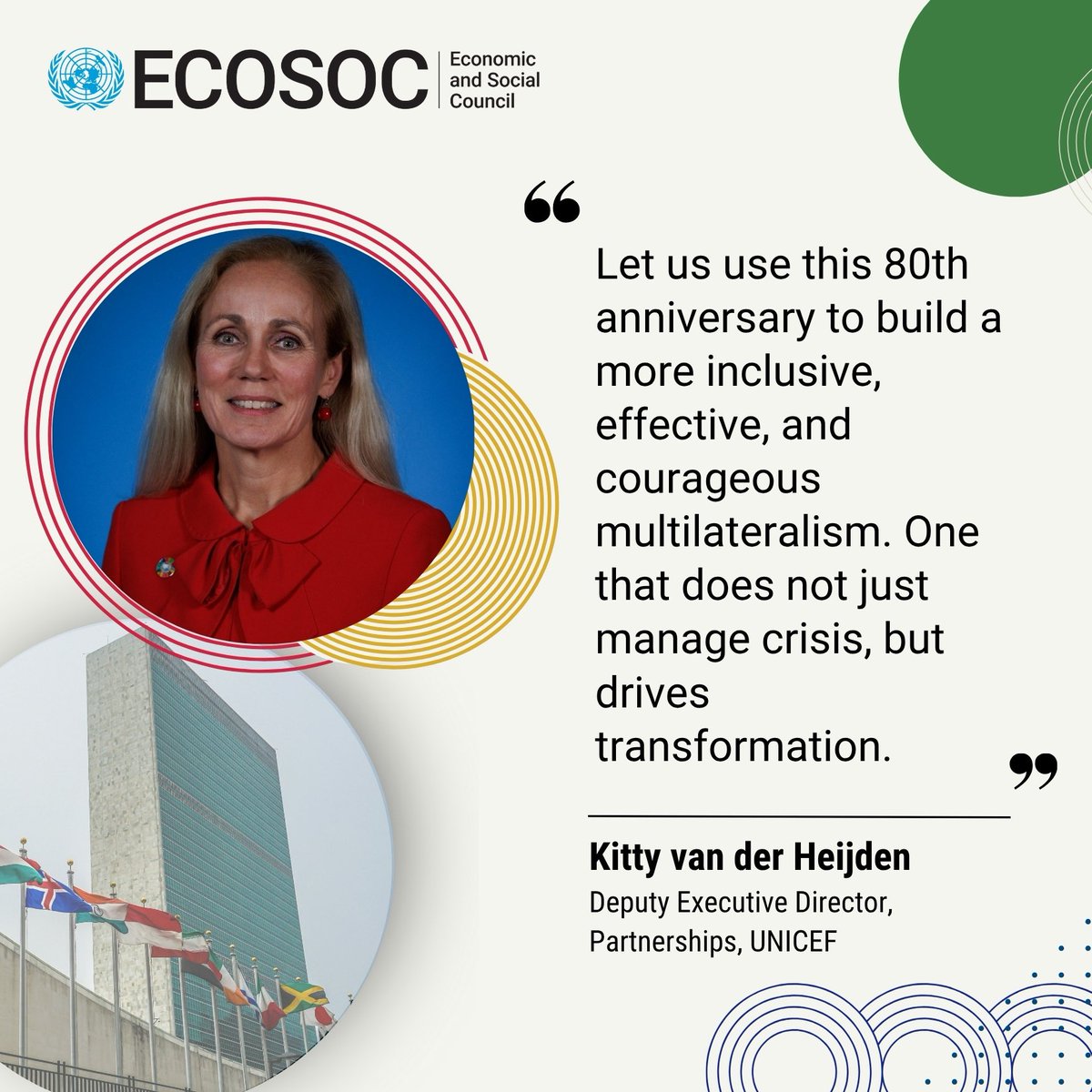 KittyvdHeijden's tweet image. I was pleased to join a distinguished panel this morning where we spoke on ‘UN at 80: The role of ECOSOC in leading action for a stronger and more effective multilateral system.’
#HLS #SDGs #globalgoals