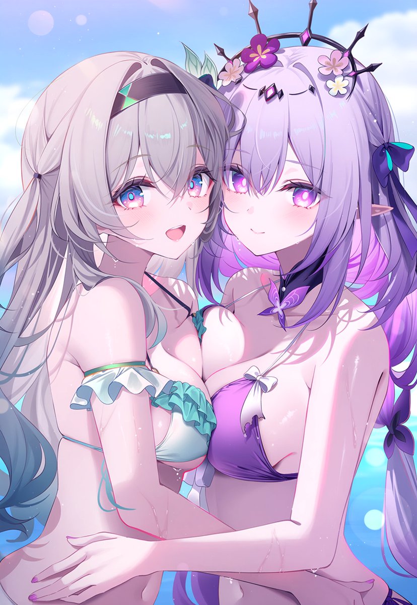 yuusha12345's tweet image. 水着ホタル＆キャストリス
#崩壊スターレイル