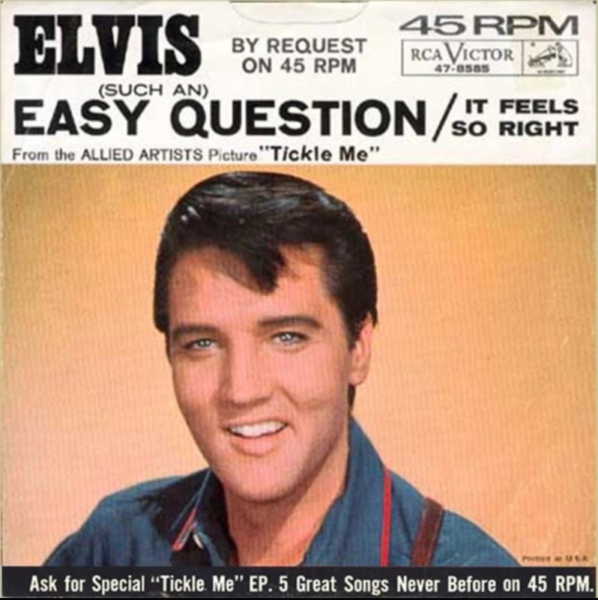 July 24 1965;
Elvis Presley’s single “(Such An) Easy Question” hit #11 on the Top 100 in the U.S, and would top the Billboard Easy Listening chart, spending two weeks at number one in July 1965.
#ElvisHistory