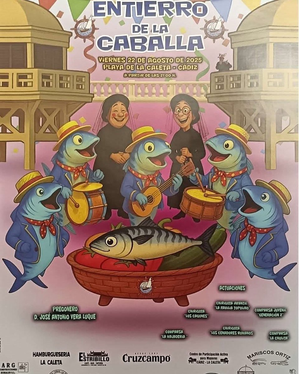 ENTIERRO DE LA CABALLA

🗓️ 22 de Agosto en la playa de La Caleta
Pregonero Vera Luque
Y varias agrupaciones
A partir de las 21:00

#carnavaldecadiztv #cadiz #carnavaldecadiz