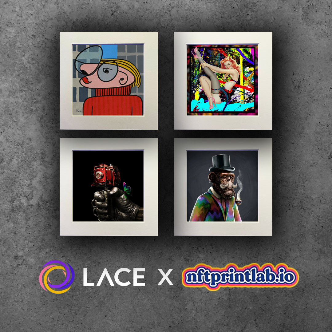 lace.io (@lace_io) on Twitter photo Bring Your NFTs to Life with Lace + NFTPrintLabs
We’ve partnered with <a href="/NFTPrintLab/">NFT Print Lab</a> to make it easy for Lace users to turn their favorite NFTs into beautiful, high-quality physical pieces shipped straight to your door.
✔️ Select any NFT from your Lace wallet
✔️ Choose your Bring Your NFTs to Life with Lace + NFTPrintLabs
We’ve partnered with <a href="/NFTPrintLab/">NFT Print Lab</a> to make it easy for Lace users to turn their favorite NFTs into beautiful, high-quality physical pieces shipped straight to your door.
✔️ Select any NFT from your Lace wallet
✔️ Choose your