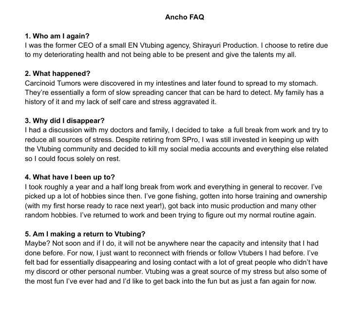 Anchovy35P's tweet image. Rather than answer everyone's DMs individually, I made this so people can stop interrupting me during Uma Musume time. I do hope to reconnect with friends and everyone again though!