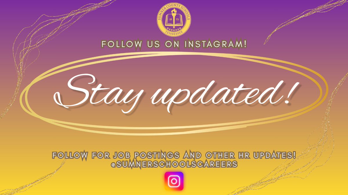 CareersSCS's tweet image. Follow us on our new Instagram account! #GoSumner #SumnerCountySchools #NowHiring