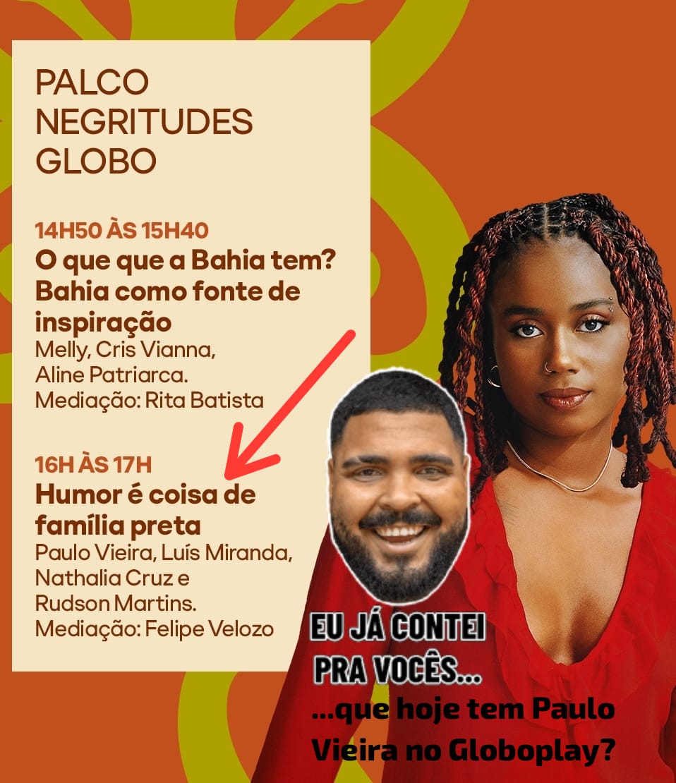 niltonleitejr's tweet image. HOJE TEM PAULO VIEIRA NO FESTIVAL NEGRITUDES ÀS 16H NO CANAL FUTURA (GLOBOPLAY).
MAS, O FESTIVAL JÁ ESTÁ ROLANDO! MUITO BOM!
#NegritudesGlobo