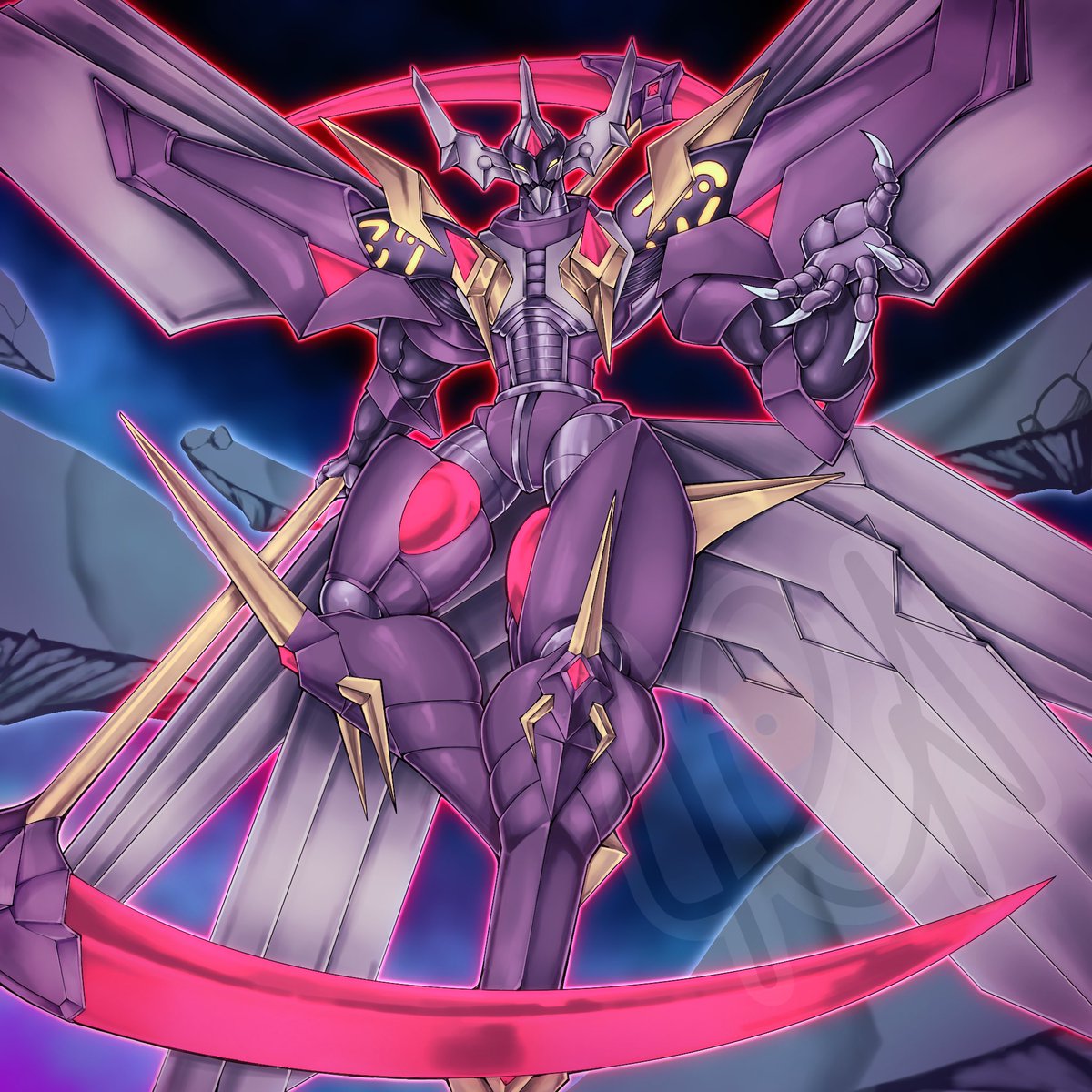GatesMolten's tweet image. Dark Chimera Clad Utopia Ray V, custom card art done for @/PoF_JyoJyo