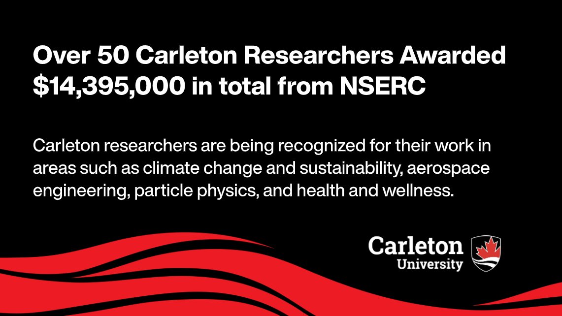 Carleton University Research (@cu_research) on Twitter photo The <a href="/NSERC_CRSNG/">NSERC / CRSNG</a> has announced record-breaking investments in discovery research and Canada’s next generation of research leaders. This round of awards marks the highest total value of Discovery Grants ever awarded to <a href="/Carleton_U/">Carleton University</a>. 🙌
See our announcement:
research.carleton.ca/2025/07/carlet… The <a href="/NSERC_CRSNG/">NSERC / CRSNG</a> has announced record-breaking investments in discovery research and Canada’s next generation of research leaders. This round of awards marks the highest total value of Discovery Grants ever awarded to <a href="/Carleton_U/">Carleton University</a>. 🙌
See our announcement:
research.carleton.ca/2025/07/carlet…
