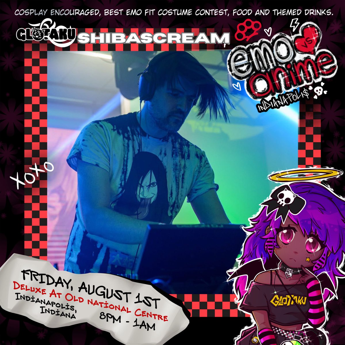 Our unofficial #Gencon afterparty: EMO vs. ANIME in Indy next week! Catch Emo AMV + Rave remix sets from <a href="/KEIFERGR33N/">KEIFERGR33N</a> and resident DJs <a href="/ObiWanShinobiDJ/">Obi-Wan Shinobi</a>
+ <a href="/DJSHIBASCREAM/">SHIBASCREAM</a>

Featured cosplayers tba!