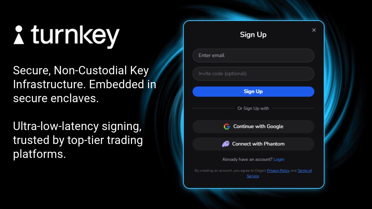 Security is Important🔒

Our trading platform leverages Turnkey to custodian user wallets, providing a secure and reliable infrastructure for digital asset management

By integrating with Turnkey, we ensure that all wallets are protected with enterprise-grade security protocols,