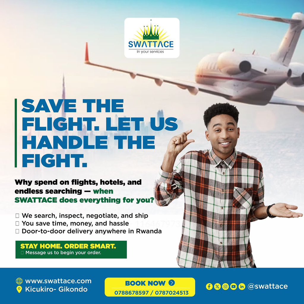 swattace's tweet image. Skip the stress, we’ll handle the rest! ✈️📦  
Order smart with SWATTACE — delivered to your door in Rwanda! 🇷🇼💼
#swattace #shipping