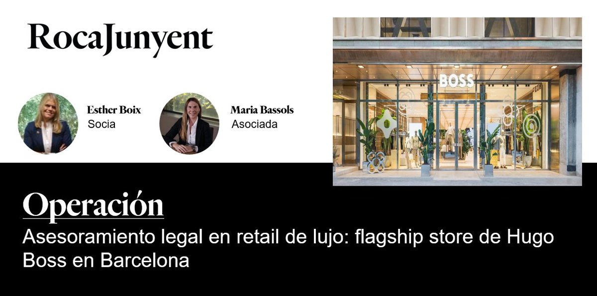RocaJunyent (@roca_junyent) on Twitter photo 🔹Hemos asesorado integralmente a MIMEISA ASSET MANAGEMENT en la apertura de la #flagshipstore de <a href="/HUGOBOSS/">HUGO BOSS Corporate</a> en Paseo de Gracia 84 (Barcelona), liderada por nuestra socia Esther Boix con apoyo de Maria Bassols.
Más info: t.ly/7Br3q
#DerechoInmobiliario #RocaJunyent 🔹Hemos asesorado integralmente a MIMEISA ASSET MANAGEMENT en la apertura de la #flagshipstore de <a href="/HUGOBOSS/">HUGO BOSS Corporate</a> en Paseo de Gracia 84 (Barcelona), liderada por nuestra socia Esther Boix con apoyo de Maria Bassols.
Más info: t.ly/7Br3q
#DerechoInmobiliario #RocaJunyent