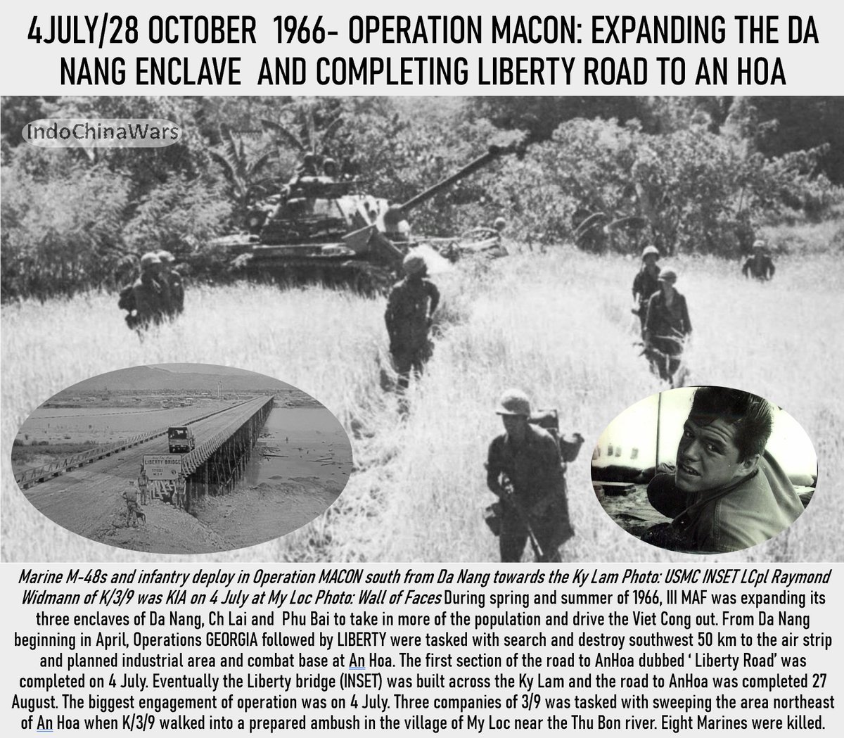 WarsIndo's tweet image. 4 July/28 October 1966- Operation MACON: Marines expand the Da Nang enclave and completing Liberty Road to An Hoa industrial complex