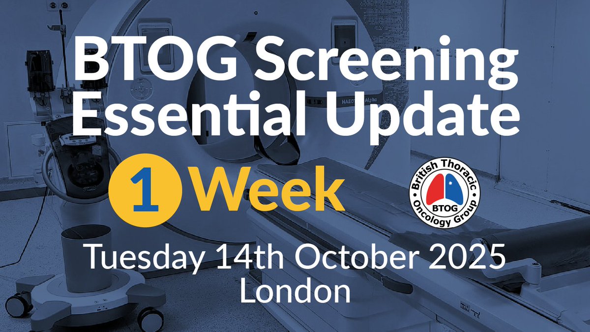 BTOGORG's tweet photo. 1 week to go!
⏳ The #BTOGScreeningEvent is almost here. Join the lung cancer screening community in London for vital updates, peer discussions, and practical challenges.
Don’t miss it — register today: https://t.co/cTvx8yhWR6
#LungCancer #LCSM https://t.co/5LSvP9urUp