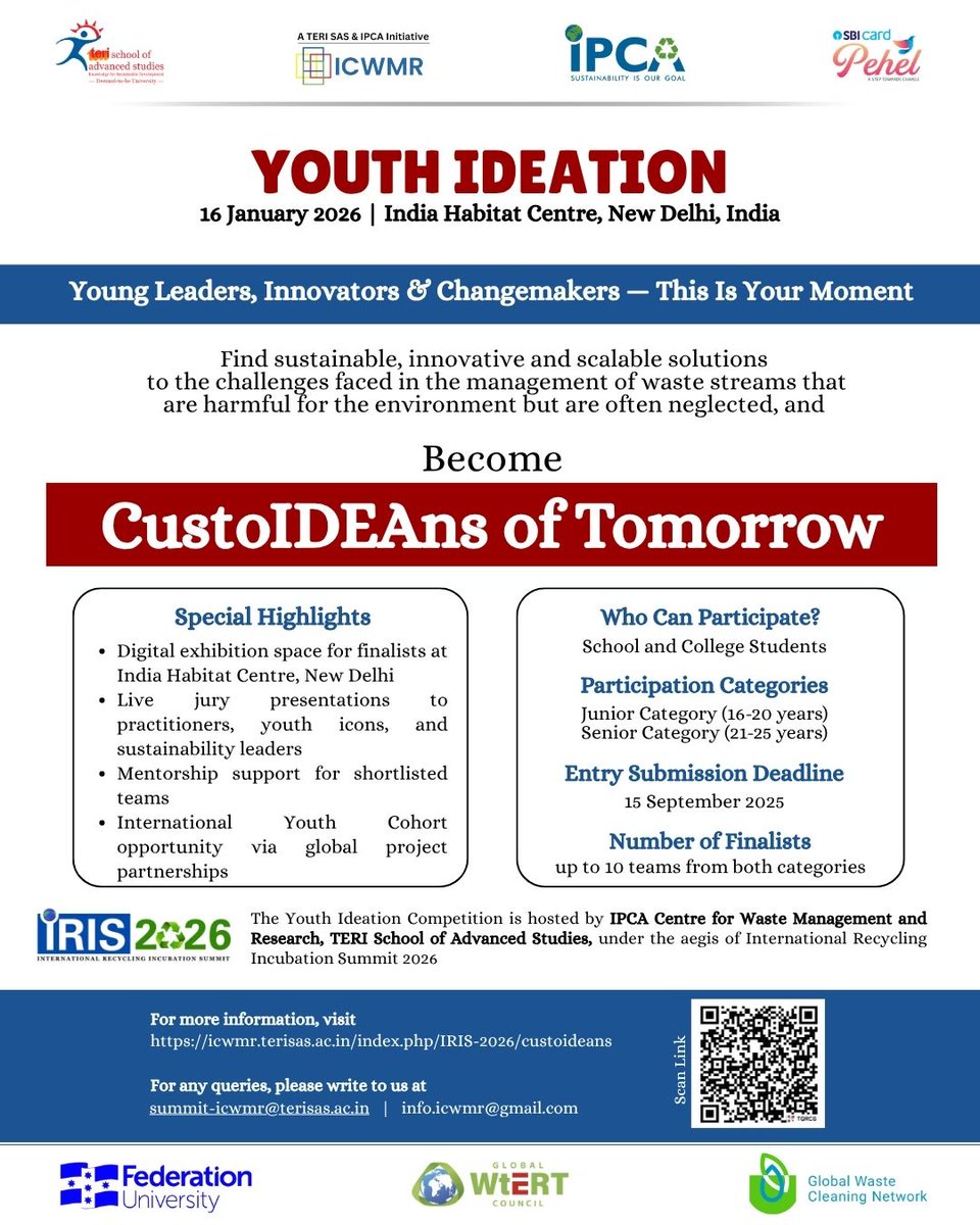 TERI School of Advanced Studies (@terischool) on Twitter photo Calling all young changemakers!
Be a part of ๐๐จ๐ฎ๐ญ๐ก ๐๐๐๐๐ญ๐ข๐จ๐ง 2026, a key track of ๐๐ง๐ญ๐๐ซ๐ง๐๐ญ๐ข๐จ๐ง๐๐ฅ ๐๐๐๐ฒ๐๐ฅ๐ข๐ง๐ ๐๐ง๐๐ฎ๐๐๐ญ๐ข๐จ๐ง ๐๐ฎ๐ฆ๐ฆ๐ข๐ญ 2026.
To know more, visit icwmr.terisas.ac.in/index.php/IRISโฆ Calling all young changemakers!
Be a part of ๐๐จ๐ฎ๐ญ๐ก ๐๐๐๐๐ญ๐ข๐จ๐ง 2026, a key track of ๐๐ง๐ญ๐๐ซ๐ง๐๐ญ๐ข๐จ๐ง๐๐ฅ ๐๐๐๐ฒ๐๐ฅ๐ข๐ง๐ ๐๐ง๐๐ฎ๐๐๐ญ๐ข๐จ๐ง ๐๐ฎ๐ฆ๐ฆ๐ข๐ญ 2026.
To know more, visit icwmr.terisas.ac.in/index.php/IRISโฆ