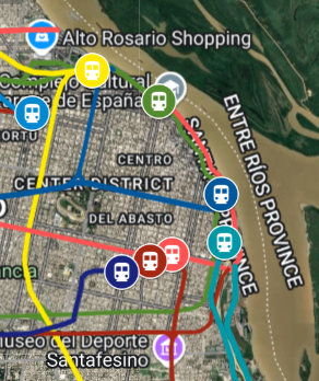 Sale hilo de las 8 terminales ferroviarias de la ciudad de Rosario