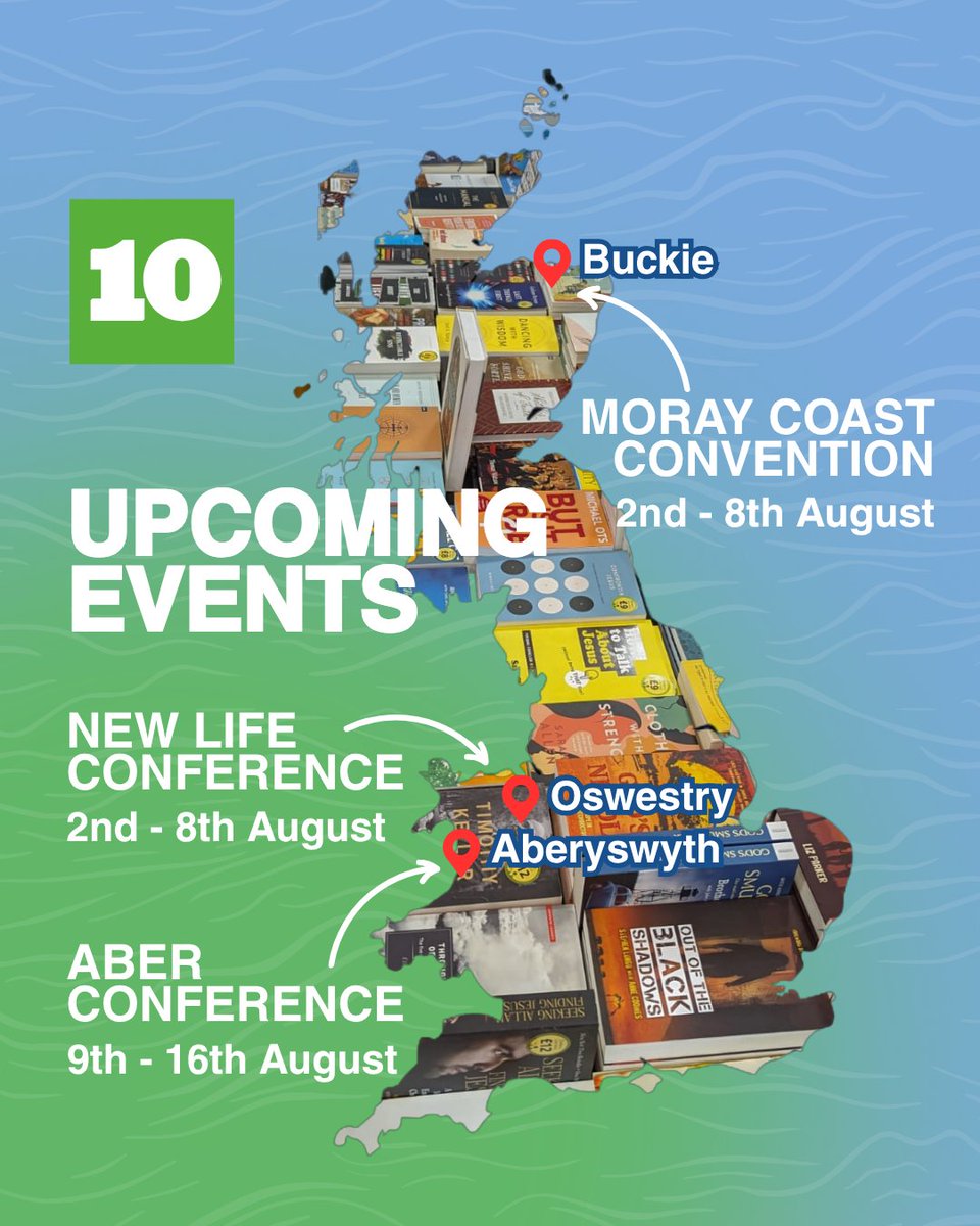 10ofthose's tweet image. We love serving the church through events, and we've got some fantastic ones coming up in August!
Are you going to be at any of these events?
Do come and say hi, and see how we can serve you with books that point to Jesus!
@the_EMW