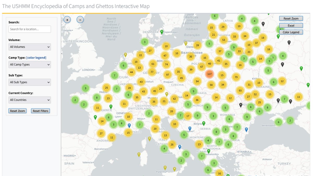 In collaboration with <a href="/ushmm/">USHMM</a>, MUSE created this interactive map of Nazi camps &amp; ghettos.  This visual representation brings into clear relief just how vast &amp; dense the persecution of the Holocaust was. 

muse.jhu.edu/ushmm/map

Explore the entire project: bit.ly/ProjectMUSE_US…