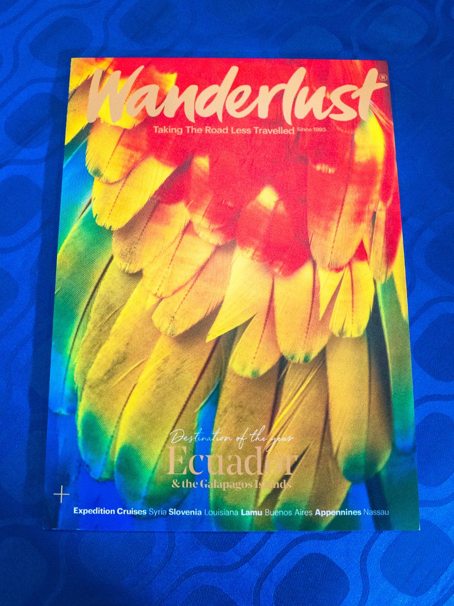 🇪🇨 ¡La revista #Wanderlust declaró a #Ecuador como Destino del Año 2025!

Hoy se lanzó en el Reino Unido la nueva edición de la prestigiosa revista Wanderlust, que designa a Ecuador como Destino del Año. 🧵