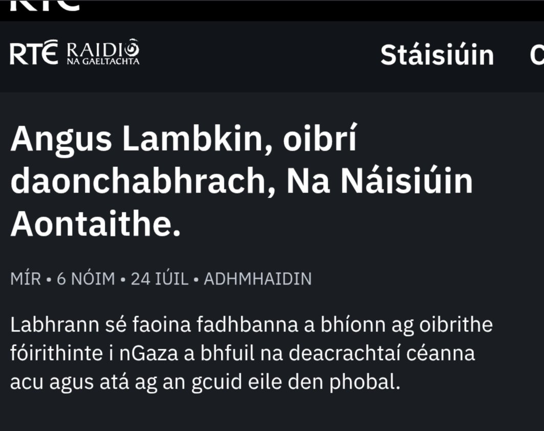 AngusELambkin's tweet image. Uafáis i nGaza a phlé ar @Adhmhaidin @RTERnaG rte.ie/radio/rnag/cli…