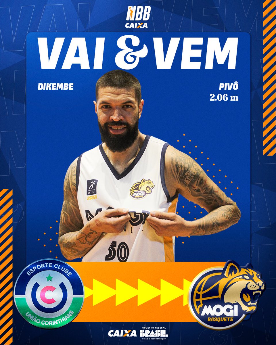 NBB's tweet image. Tio Dikas na área! 🔥
Tem pivozão chegando em Mogi! Dikembe, o Tri-MVP da LDB, é o novo reforço do Jaguá para a temporada 2025/26 do NBB CAIXA! 💪
#OBasqueteAconteceAqui | #VaiEVemNBB