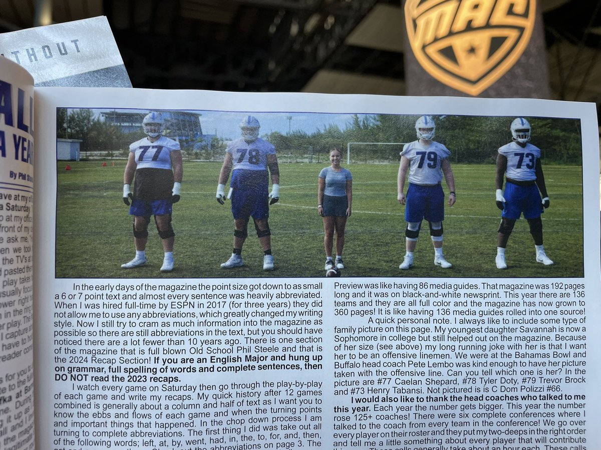 UBJonFuller's tweet image. I recognize those linemen on page 3 of @philsteele042 College Football Preview.
