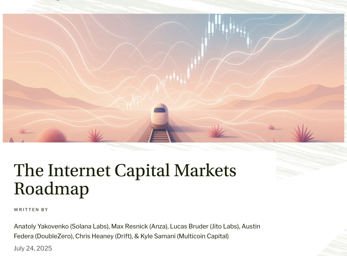 Solana is taking major steps to become the home of Internet Capital Markets. Here is a deep dive into what that means for builders and end users. 🧵👇