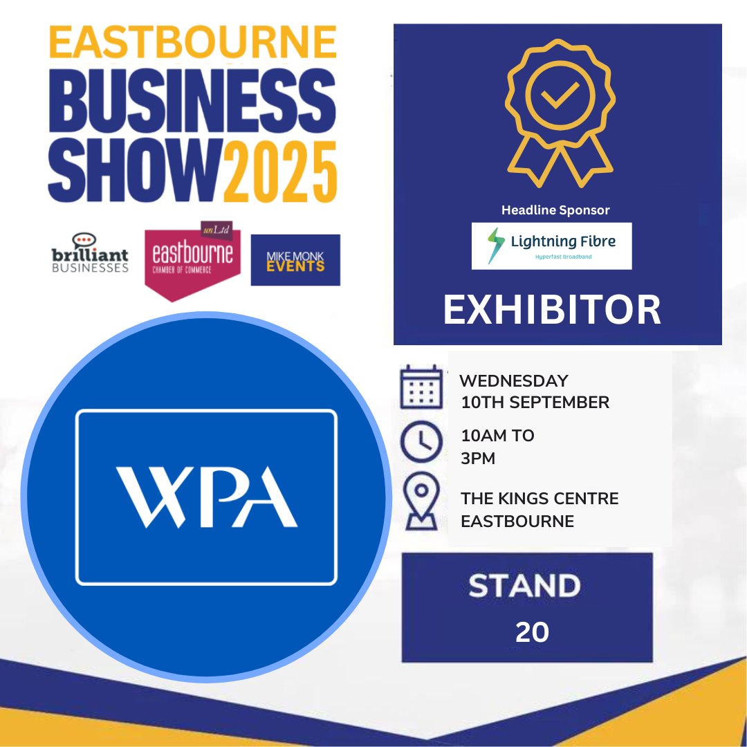 Michael Monk (@monkfranchising) on Twitter photo WPA Health Insurance <a href="/WPAinsurance/">WPA Health Insurance</a> has just booked a stand at Eastbourne Business Show. To book one of the last stands, visit: tinyurl.com/45bnsyfs.
To register for a free visitor pass, go to: tinyurl.com/x4u627kz.
#Eastbourne #Sussex #tradeshow WPA Health Insurance <a href="/WPAinsurance/">WPA Health Insurance</a> has just booked a stand at Eastbourne Business Show. To book one of the last stands, visit: tinyurl.com/45bnsyfs.
To register for a free visitor pass, go to: tinyurl.com/x4u627kz.
#Eastbourne #Sussex #tradeshow