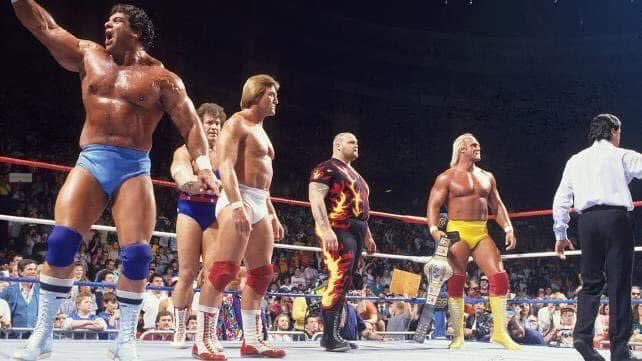 SkrticX's tweet image. #RIPHulkHogan Nov 26, 1987: the First WWF Survivor Series was held in Richfield, Coliseum. Main event featured the Hulk Hogan Team vs. the Andre the Giant Team.