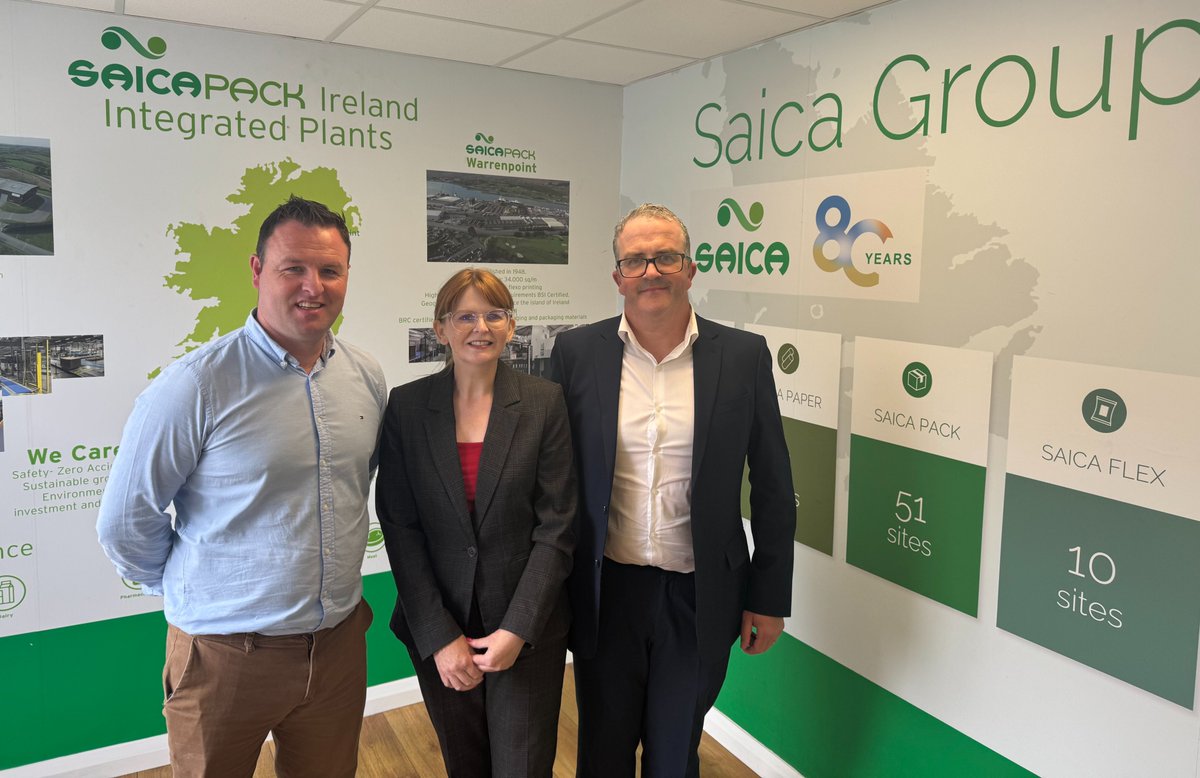Economy_NI's tweet image. Economy Minister @caoimhearchibald has visited @SaicaGroup_en in Warrenpoint, where she toured the factory to view its operations. The Minister also met with the management team to hear more about their growth plans.
The company is a major European player in sustainable paper…